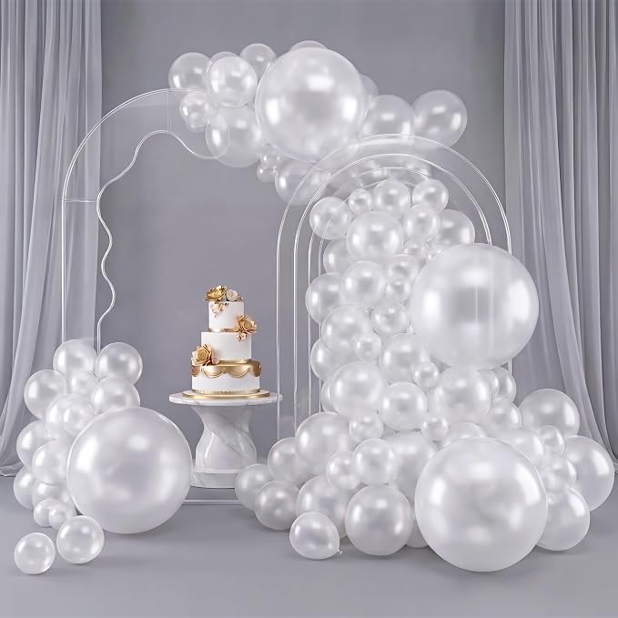 RUBFAC 129pcs Clear Balloons Different Sizes 18 12 10 5 Inches by RUBFAC