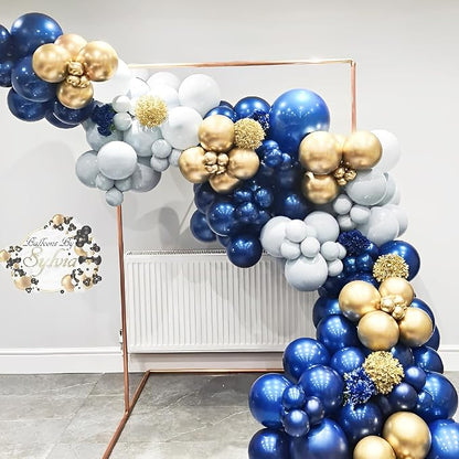 Voircoloria 148pcs Navy and Gold Balloons Arch Kit, 18 12 10 5 Inch | - Image 7