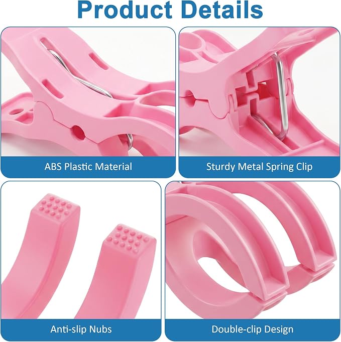 Putros 30 Pack Balloon Arch Clips 3.5 Inch Pink Spring Clamps - Image 3