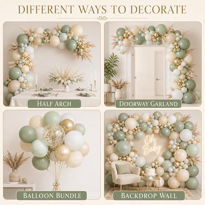 Sage Green Balloon Garland Kit - Image 6