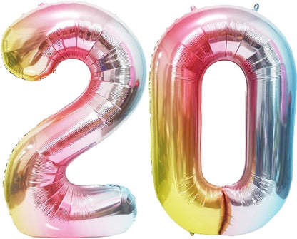 Rainbow Number Balloons Birthday Balloons by United-UnicornsParty