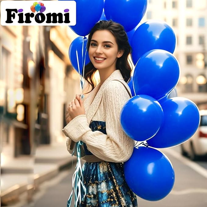 Firomi Royal Blue Party Balloons 12-inch 100 Pack | Thicken Latex Big Helium - Image 6