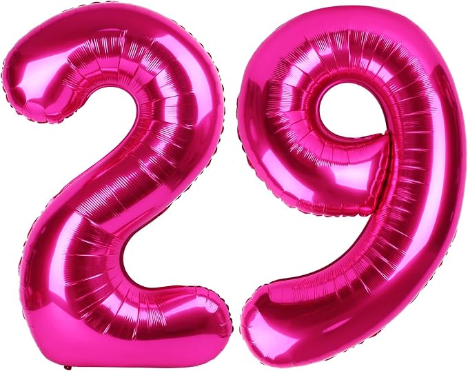 29 Balloon - Hot Pink Birthday Number Balloons, 40 Inch Party Decorations | Hot by ALPHADELTAPI