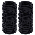 150 Pieces Black Hair Ties for Thick Curly Hair Bulk Hair Ties Ponytail Holders Hair Elastics Bands for Women or Men (4mm)