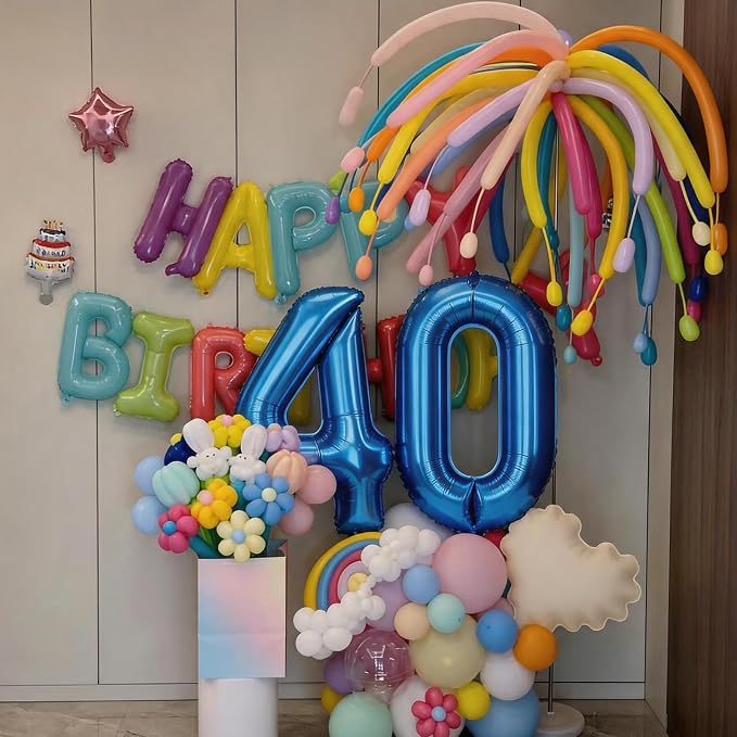 Number Balloons Navy Blue Balloons - Image 6