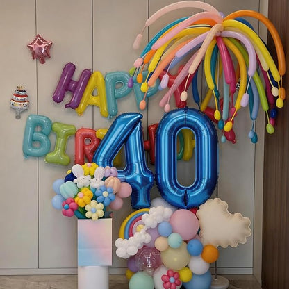 Number Balloons Navy Blue Balloons - Image 6