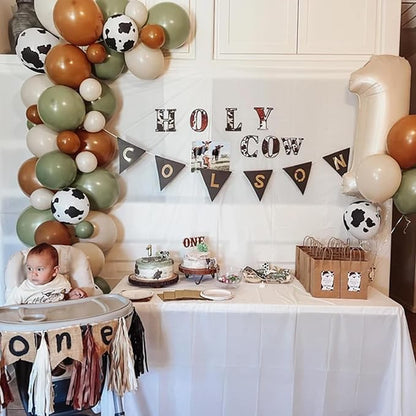 Green and Brown Balloon Arch Garland Kit, Cow Print Balloon Arch Kit Western - Image 5