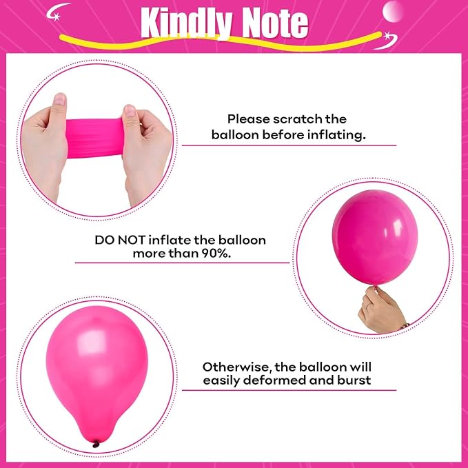 HILAVO Pink Orange Yellow Balloons, 12 Inch Hot Pink Orange Yellow and Gold - Image 9