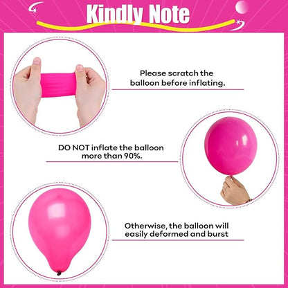 HILAVO Pink Orange Yellow Balloons, 12 Inch Hot Pink Orange Yellow and Gold - Image 9