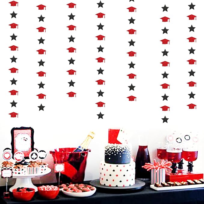 Red-Black Graduation-2026 Class Party-Decorations Garland - Image 7