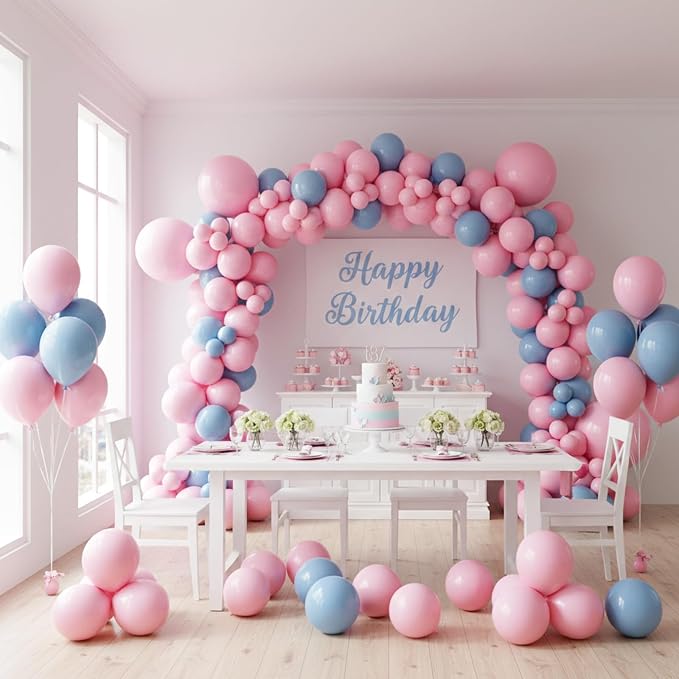 RUBFAC Pastel Pink Balloons Different Sizes Light Pink Balloon Arch 154pcs | - Image 7