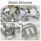 Metal Snake Shape Hair Claw Clips - Silver Line Creative Fashionable Hair Accessories for Women with Thick Hair