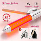 2 in 1 Curler and Straightener Travel Dual Voltage Curling Iron 1.25 Inch Normal Size Hair Curler Ceramic with EU/UK Plug Adapter for Travel Curling Wand Adjustable Temperature and Anti-Tangle