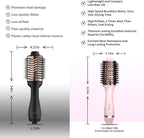 Hot-Air Hair Brushes Hair Dryer Brush Blow Dryer Brush- Dual Ionic Thermal Brush, Titanium Coated, High-Velocity Airflow for Fast Blowouts & Volumizing, Suitable for All Hair Types & Lengths