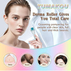 Derma Roller - TUMAKOU Microneedle Roller for Face Scalp Hair - Beard Roller for Women and Men (White)