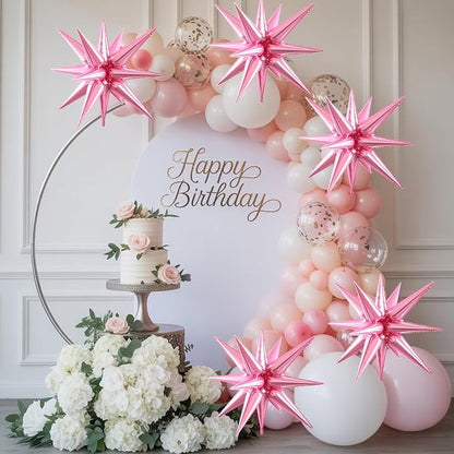 Pink Star Balloons, 22/27 Inch Pink Star Foil Balloons, Aluminum Foil Balloon - Image 4