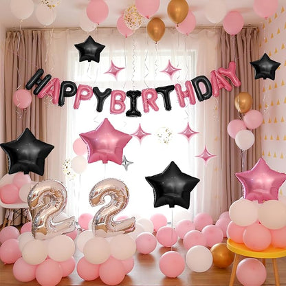 CANREVEL Happy Birthday Banner Decoration + 12Pcs Star Balloons, - Image 4