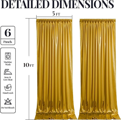 30x10ft Dark Gold Glitter Backdrop Curtain - Image 9