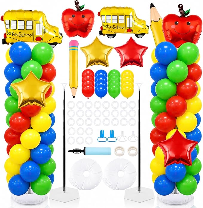 2 Sets 6.6 Ft Back to School Balloon Column Stand Kit by Unknown