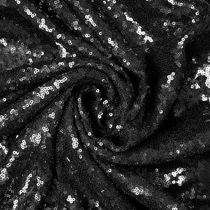 JYFLZQ Black Sequin Backdrop Curtains 4ft x 8ft 2 Panels Glitter Photo Booth - Image 6