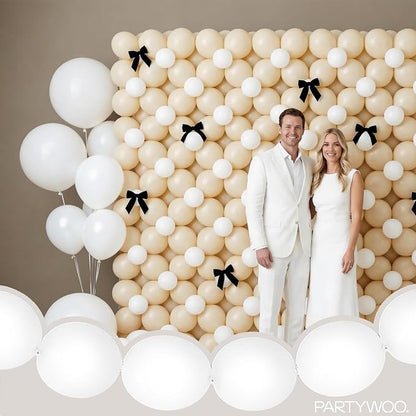 PartyWoo White Linking Balloons 100pcs 12 Inch White Link Balloons | - Image 8