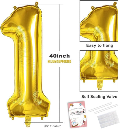 40 Inch Gold Number 100 Balloons, 100th Birthday Party Decorations | Large Self - Image 3