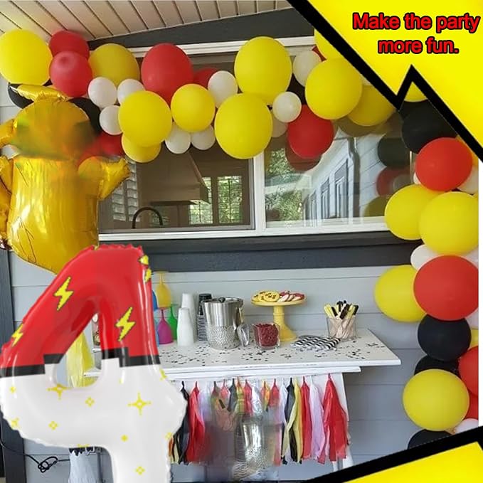 40 Inch Giant Red and White Cartoon Theme Number Foil Balloons - Image 6