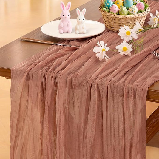 Cheesecloth Table Runner Summer Boho Wedding Birthday Party Home Decor | Dusty by Socomi