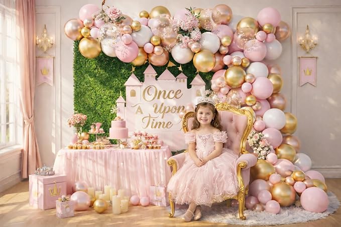 Rose Gold Pink White Balloon Garland Arch 160PCS Confetti Balloons Baby Shower - Image 2