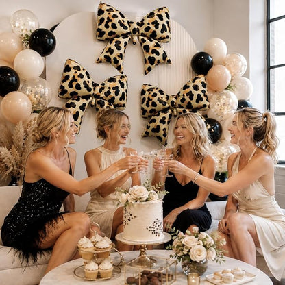 Cheetah Print Bow Balloons 3pcs, Cheetah Leopard Print Birthday Party - Image 4