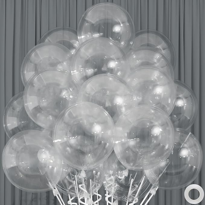 50pcs Clear Balloons, 12inch Transparent Latex Party Balloons | Balloons by ZizasAry