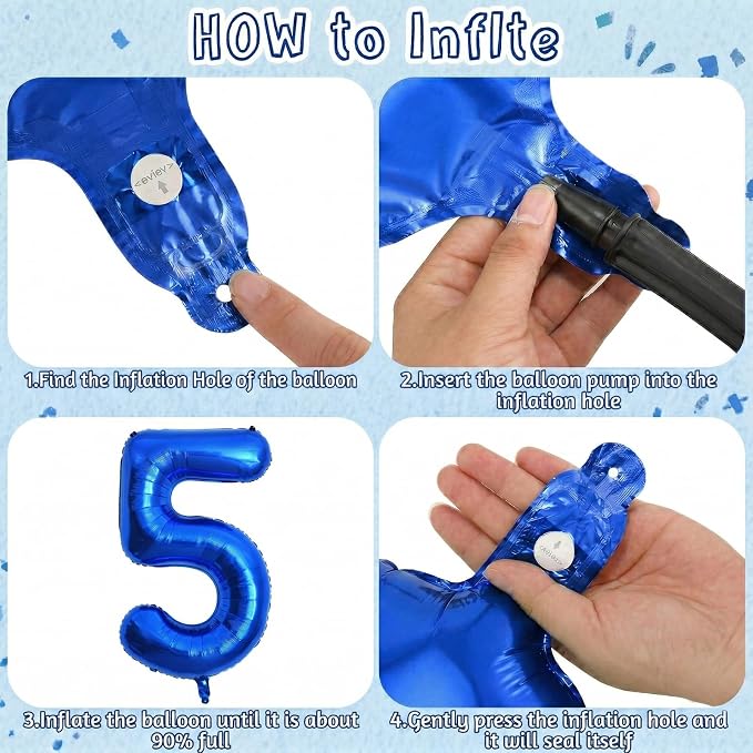 Navy Blue Number 15 Balloon 40 Inch, Shiny Foil Numeral - Image 5