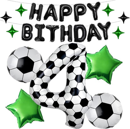 40 Inch Soccer Number 4 Balloon Set, Soccer Birthday Party Decorations | Sports by Unknown