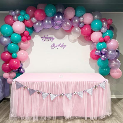 Jobkoo Pink Purple Blue Balloons 60 PCS Metallic Purple Teal Hot Pink Party - Image 4