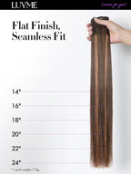 LUVME Straight Seamless 110g 7Pcs Clip in Hair Extensions Full Max with 16inch Remy Human Hair Extensions, Highlight Color 100% Real Soft