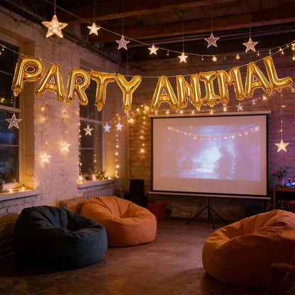 2 Set 22Pcs Gold PARTY ANIMAL Letter Balloons 16in Balloon Foil Letter - Image 7