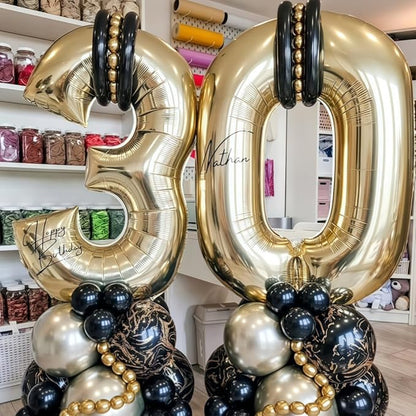 Champagne Gold 12 Balloon Number, 40 Inch Light Gold 12 Balloons Big Foil Mylar - Image 5