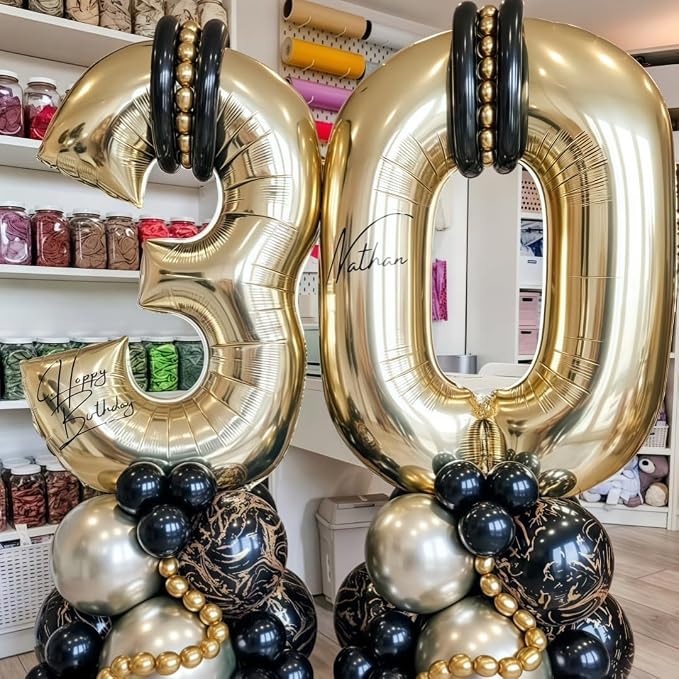 Champagne Gold 60 Balloon Number, 40 Inch Light Gold 60 Balloons Big Foil Mylar - Image 5
