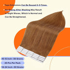 Full Shine Hair Extensions Real Human Hair Tape in Color 330 Orange Invisible Seamless Skin Weft Human Hair Tape in Extensions 16 Inch 50 Grams Straight Natural Extensions for Women Real Hair 20PCS
