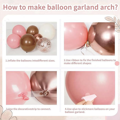 Dusty Pink Balloon Arch Kit, Rose Gold, Sand White - Image 7