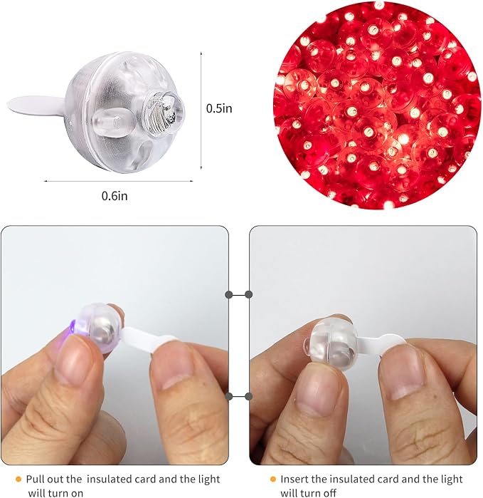 Aogist 100Pcs Red Balloon Lights - Image 3