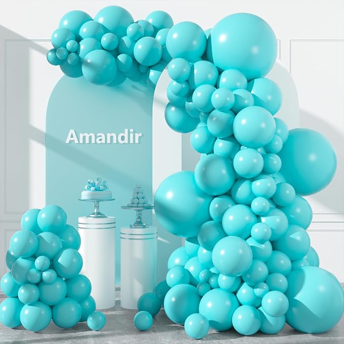 Amandir 153Pcs Teal Balloons Arch Garland Kit Different Size 18 12 10 5Inch | by Amandir