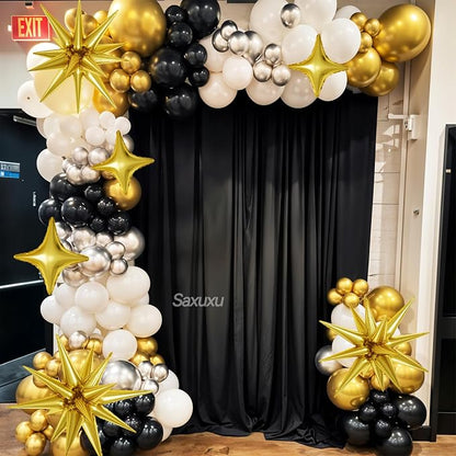 Black and Gold Balloon Arch Kit, Star Foil Balloons, Confetti Balloon - Image 6