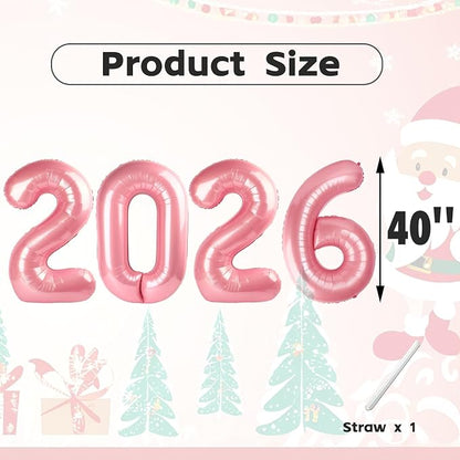 2026 Balloon Numbers Party Decorations, 40In Pearl Pink Balloons | Eye-catching - Image 5