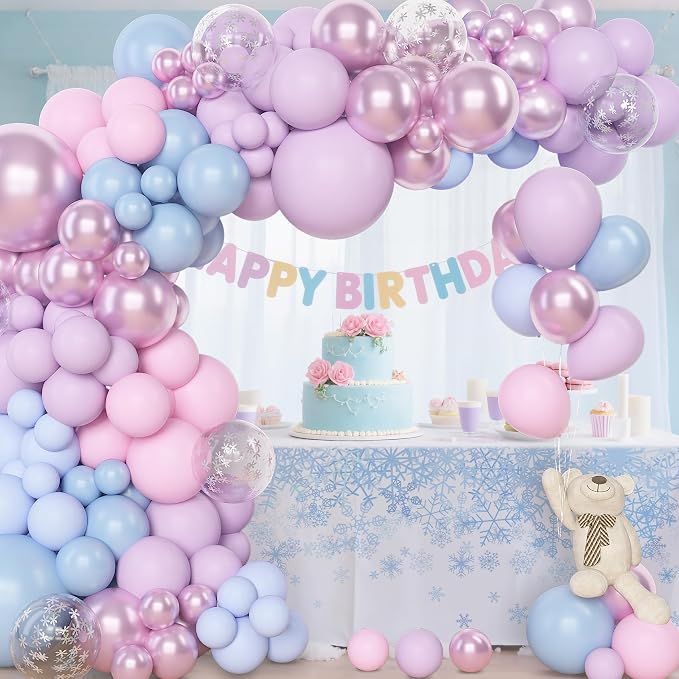 Amandir 153pcs Pink Purple Blue Balloons Arch Garland Kit Different Sizes | 18 - Image 4