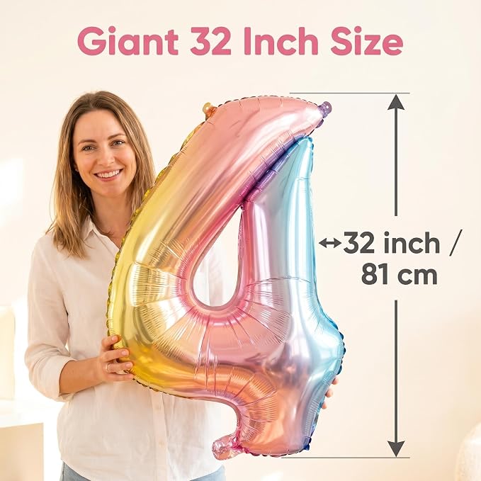 YPSelected 32 Inch Large Foil Helium Number Balloon Birthday Wedding Party 0-9 - Image 5