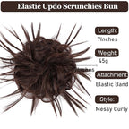 HMD Tousled Updo Messy Bun Hairpiece Hair Extension Ponytail with Elastic Rubber Band Updo Ponytail Hairpiece Synthetic Hair Extensions Scrunchies Ponytail Hairpieces for Women(33A)