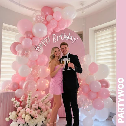 PartyWoo Pink and White Balloons 66pcs Metallic Pearl Pink White Balloons | - Image 7