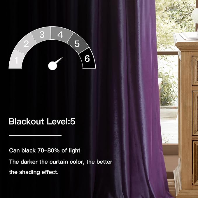 Velvet Violet Purple Blackout Curtains 84 inch Length - Image 3