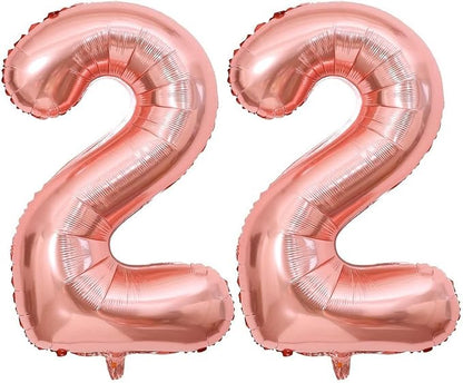 40 Inch Rose Gold 22 Balloons Giant Number 22 Balloons Rose Gold 22 Birthday by LHOAVWE